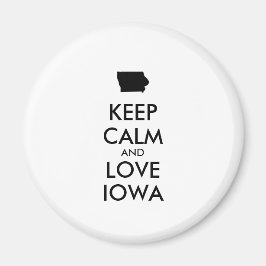 Anpassbare BEHALTEN CALM und LIEBE IOWA Magnet