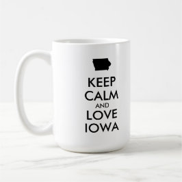 Anpassbare BEHALTEN CALM und LIEBE IOWA Tasse