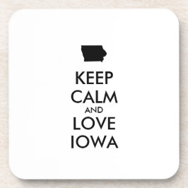 Anpassbare BEHALTEN CALM und LIEBE IOWA Untersetzer