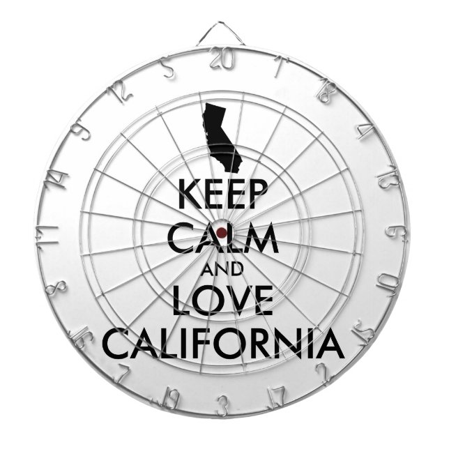 Anpassbare BEHALTEN CALM und LIEBE KALIFORNIEN Dartscheibe (vorne)