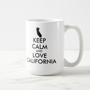 Anpassbare BEHALTEN CALM und LIEBE KALIFORNIEN Kaffeetasse