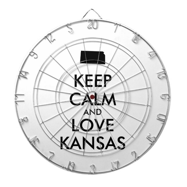 Anpassbare BEHALTEN CALM und LIEBE KANSAS Dartscheibe (vorne)
