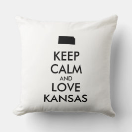 Anpassbare BEHALTEN CALM und LIEBE KANSAS Kissen