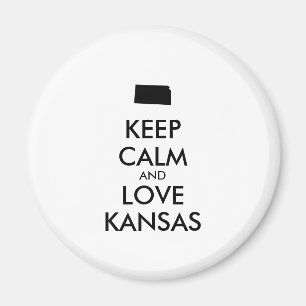 Anpassbare BEHALTEN CALM und LIEBE KANSAS Magnet