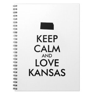 Anpassbare BEHALTEN CALM und LIEBE KANSAS Notizblock