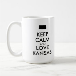 Anpassbare BEHALTEN CALM und LIEBE KANSAS Tasse
