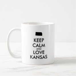 Anpassbare BEHALTEN CALM und LIEBE KANSAS Tasse