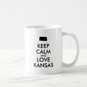 Anpassbare BEHALTEN CALM und LIEBE KANSAS Tasse
