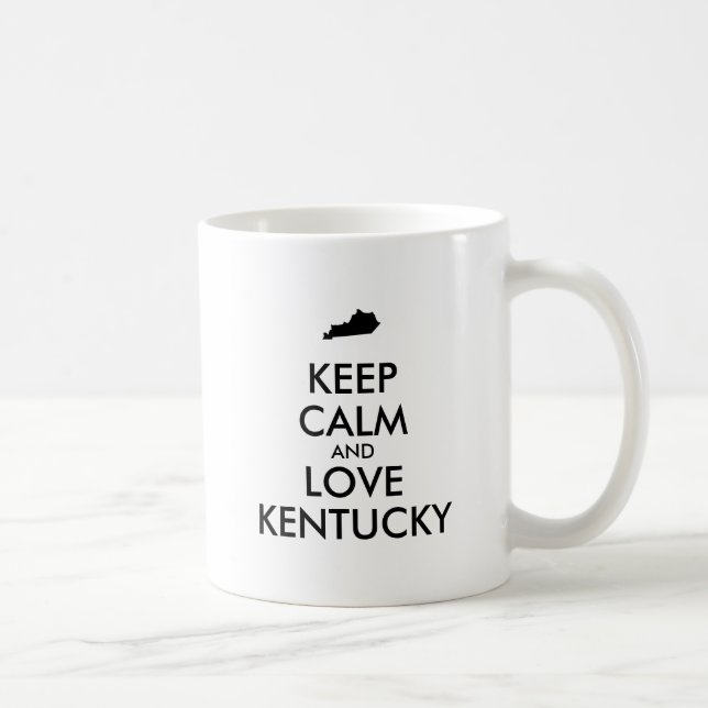 Anpassbare BEHALTEN CALM und LIEBE KENTUCKY Tasse (Rechts)
