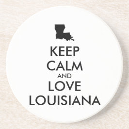 Anpassbare BEHALTEN CALM und LIEBE LOUISIANA Untersetzer