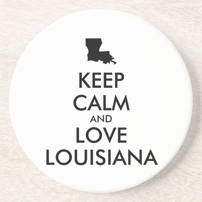 Anpassbare BEHALTEN CALM und LIEBE LOUISIANA Untersetzer (Vorne)