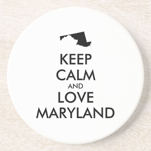 Anpassbare BEHALTEN CALM und LIEBE MARYLAND Getränkeuntersetzer (Vorne)