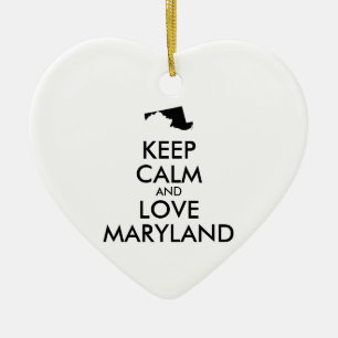 Anpassbare BEHALTEN CALM und LIEBE MARYLAND Keramik Ornament