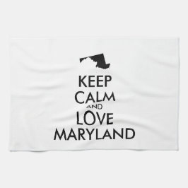 Anpassbare BEHALTEN CALM und LIEBE MARYLAND Küchentuch