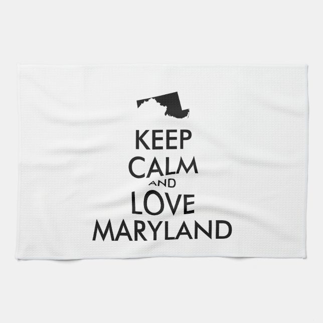 Anpassbare BEHALTEN CALM und LIEBE MARYLAND Küchentuch (Horizontal)