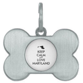Anpassbare BEHALTEN CALM und LIEBE MARYLAND Tiermarke