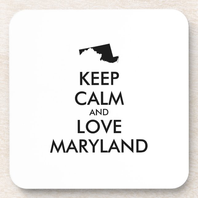 Anpassbare BEHALTEN CALM und LIEBE MARYLAND Untersetzer (Vorderseite)