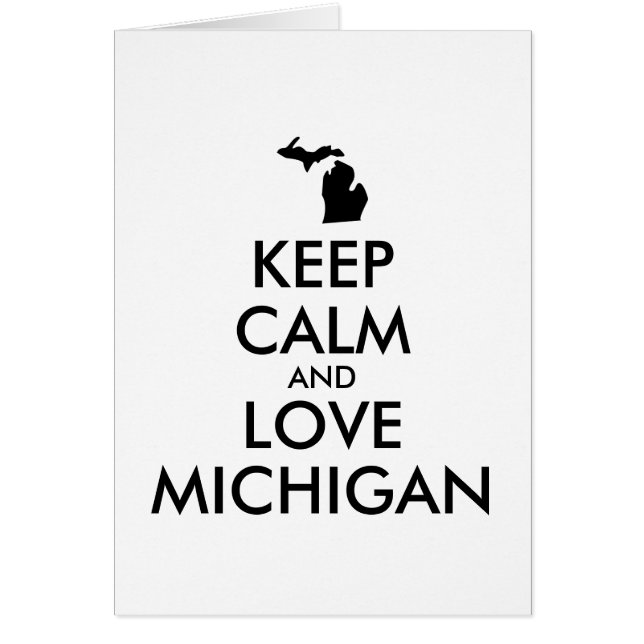 Anpassbare BEHALTEN CALM und LIEBE MICHIGAN (Vorne)