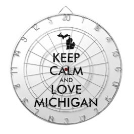 Anpassbare BEHALTEN CALM und LIEBE MICHIGAN Dartscheibe