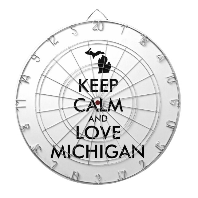 Anpassbare BEHALTEN CALM und LIEBE MICHIGAN Dartscheibe (vorne)