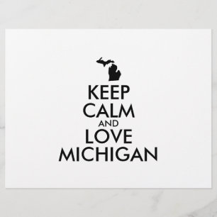 Anpassbare BEHALTEN CALM und LIEBE MICHIGAN Flyer
