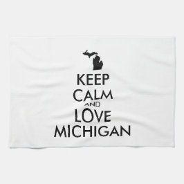 Anpassbare BEHALTEN CALM und LIEBE MICHIGAN Handtuch