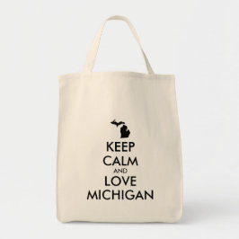 Anpassbare BEHALTEN CALM und LIEBE MICHIGAN Tragetasche