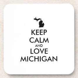 Anpassbare BEHALTEN CALM und LIEBE MICHIGAN Untersetzer