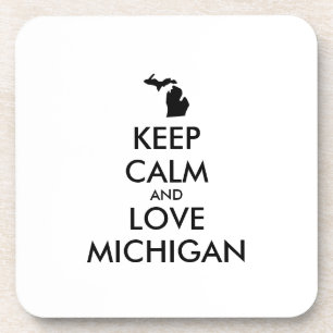 Anpassbare BEHALTEN CALM und LIEBE MICHIGAN Untersetzer
