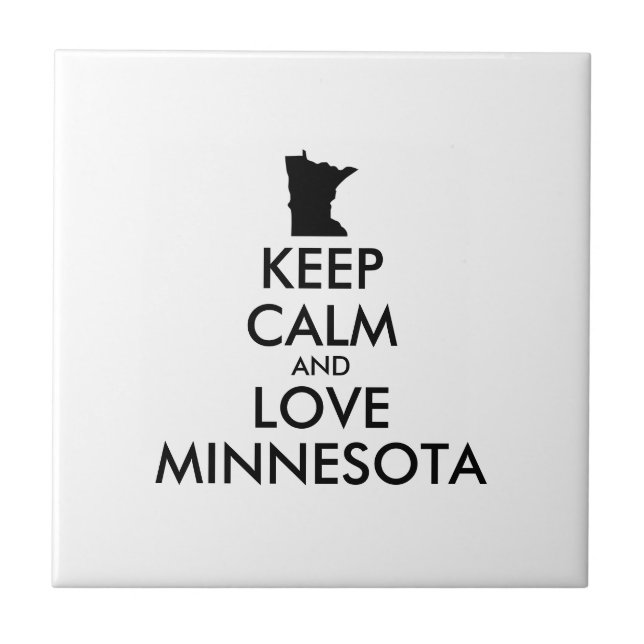 Anpassbare BEHALTEN CALM und LIEBE MINNESOTA Fliese (Vorderseite)