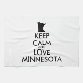 Anpassbare BEHALTEN CALM und LIEBE MINNESOTA Handtuch