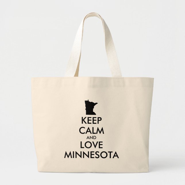 Anpassbare BEHALTEN CALM und LIEBE MINNESOTA Jumbo Stoffbeutel (Vorne)