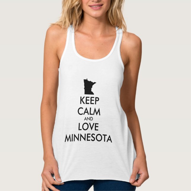 Anpassbare BEHALTEN CALM und LIEBE MINNESOTA Tank Top (Vorderseite)