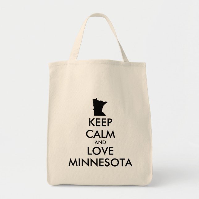 Anpassbare BEHALTEN CALM und LIEBE MINNESOTA Tragetasche (Vorne)