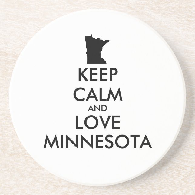 Anpassbare BEHALTEN CALM und LIEBE MINNESOTA Untersetzer (Vorne)