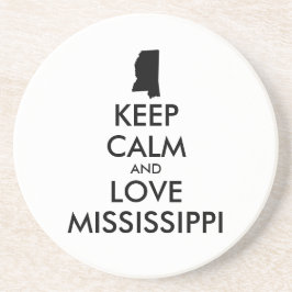 Anpassbare BEHALTEN CALM und LIEBE MISSISSIPPI Getränkeuntersetzer