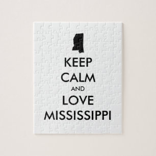Anpassbare BEHALTEN CALM und LIEBE MISSISSIPPI Puzzle