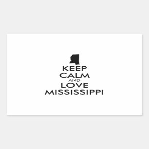 Anpassbare BEHALTEN CALM und LIEBE MISSISSIPPI Rechteckiger Aufkleber