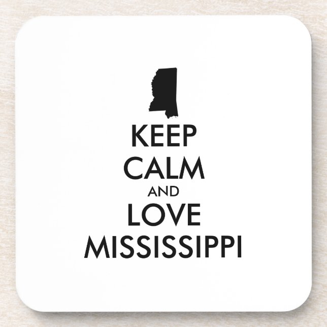 Anpassbare BEHALTEN CALM und LIEBE MISSISSIPPI Untersetzer (Vorderseite)