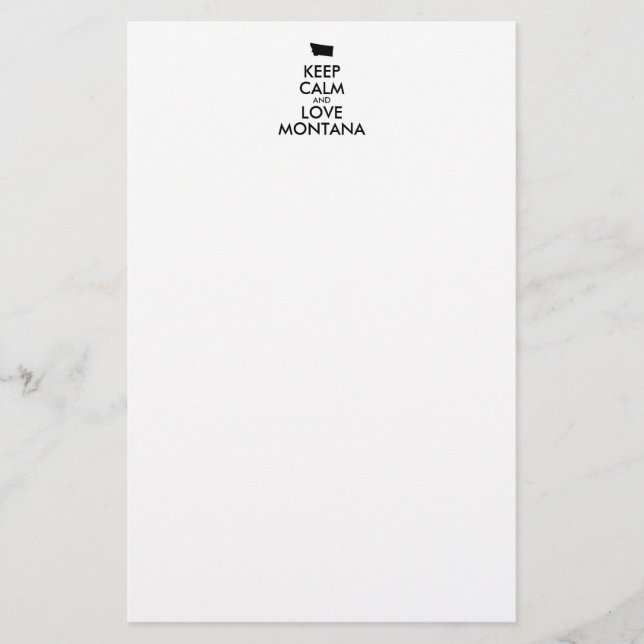 Anpassbare BEHALTEN CALM und LIEBE MONTANA Briefpapier (Vorderseite)
