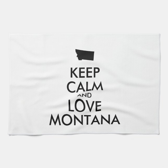 Anpassbare BEHALTEN CALM und LIEBE MONTANA Küchentuch (Horizontal)