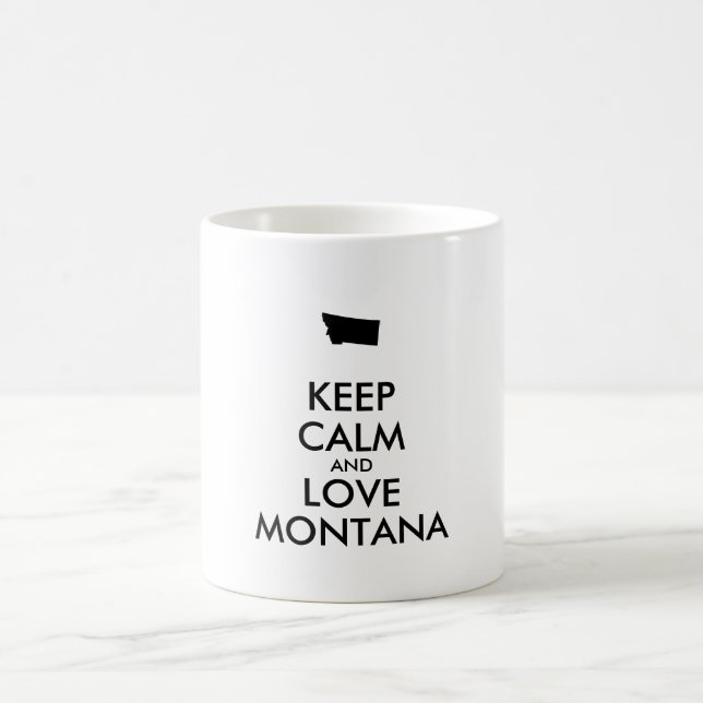 Anpassbare BEHALTEN CALM und LIEBE MONTANA Tasse (Mittel)