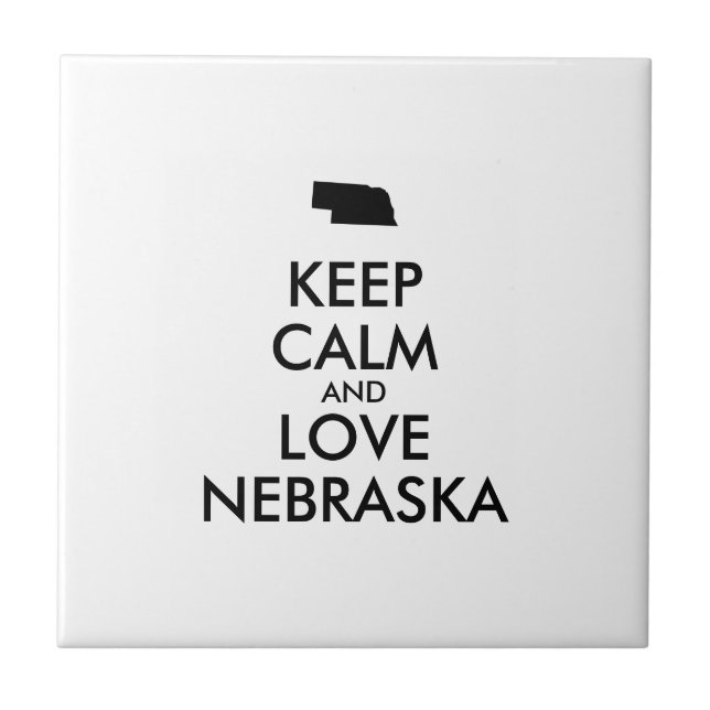 Anpassbare BEHALTEN CALM und LIEBE NEBRASKA Fliese (Vorderseite)