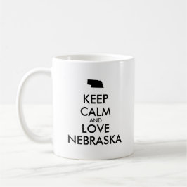 Anpassbare BEHALTEN CALM und LIEBE NEBRASKA Kaffeetasse