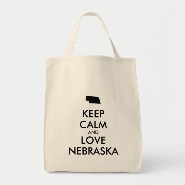 Anpassbare BEHALTEN CALM und LIEBE NEBRASKA Tragetasche (Vorne)
