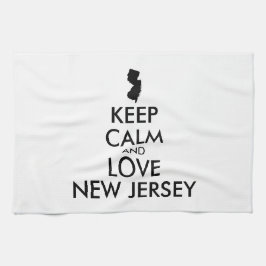 Anpassbare BEHALTEN CALM und LIEBE NEUES JERSEY Geschirrtuch