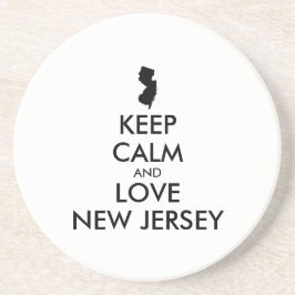 Anpassbare BEHALTEN CALM und LIEBE NEUES JERSEY Sandstein Untersetzer