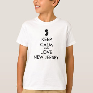 Anpassbare BEHALTEN CALM und LIEBE NEUES JERSEY T-Shirt