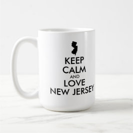 Anpassbare BEHALTEN CALM und LIEBE NEUES JERSEY Tasse