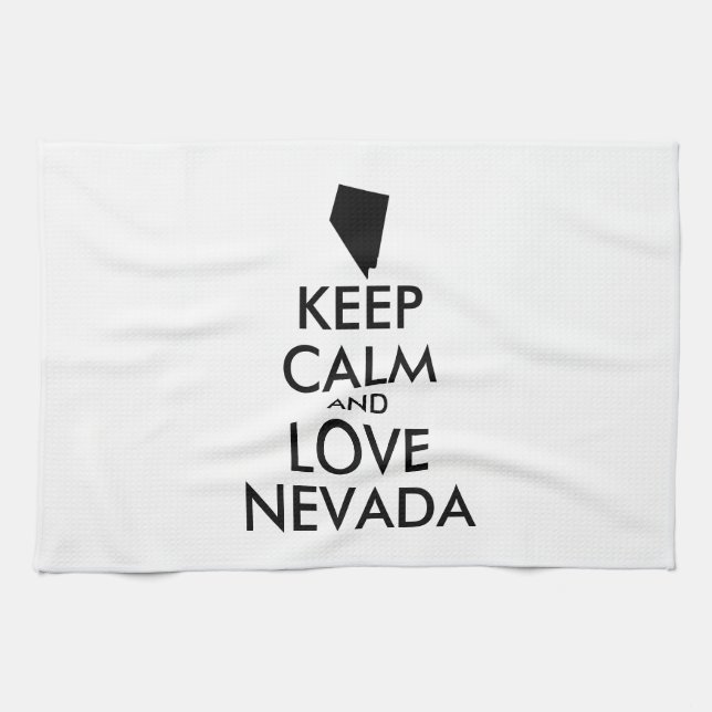 Anpassbare BEHALTEN CALM und LIEBE NEVADA Handtuch (Horizontal)